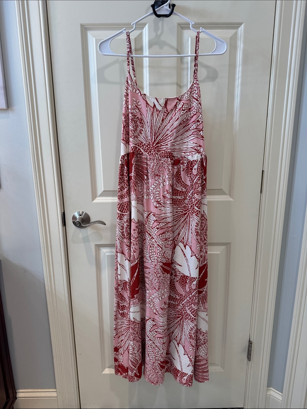 Japna Pink and Rose Tropical-Print Midi Sundress